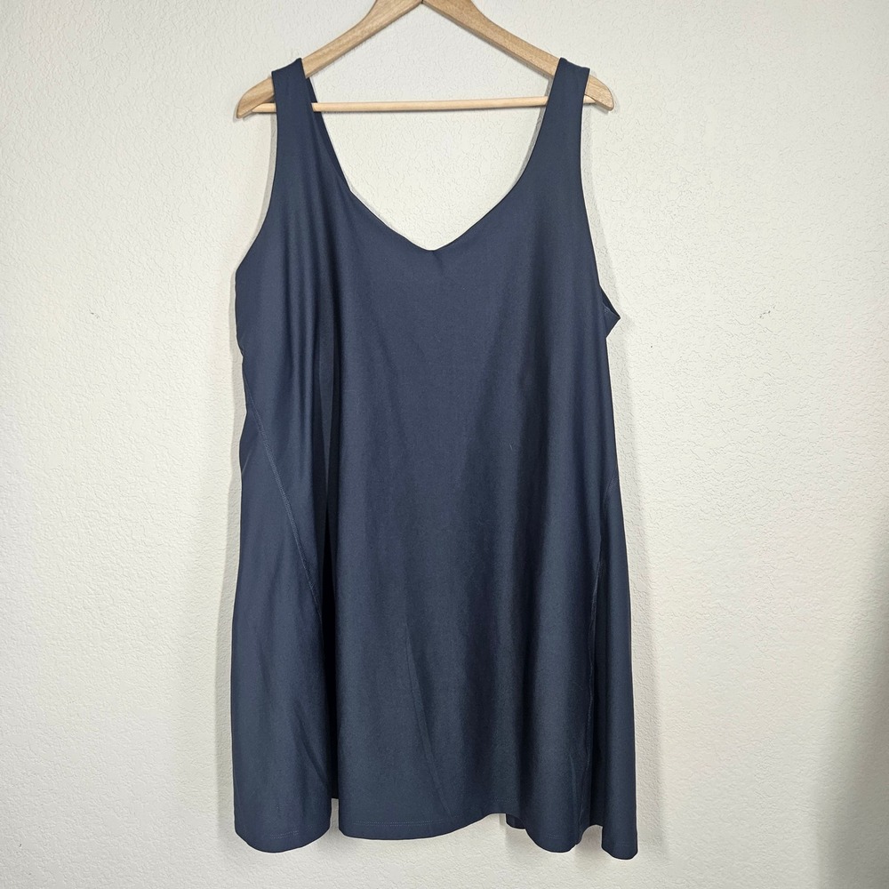 Old Navy Active Powersoft Go-Dry V-Neck Active Dress Navy Blue 3X
